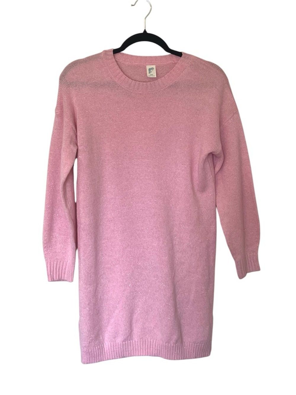 Therabouts Pink Sparkle Knit Sweater Dress